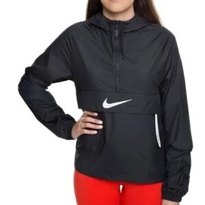 Nike Black Windbreaker with White Accents
